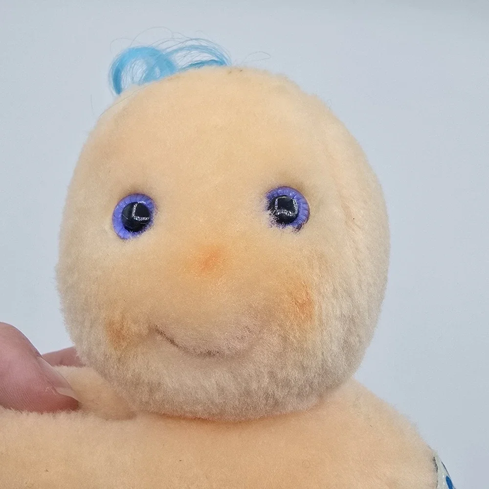 1980s Hallmark HUGGA BUNCH 8' Baby Tuggins with Blue Hair and Diaper Blue Eyes
